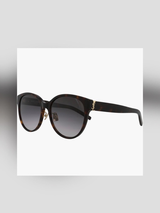Saint Laurent Accessories - Saint Laurent 57mm Tortoiseshell Round Gradient Sunglasses with Gold Accent